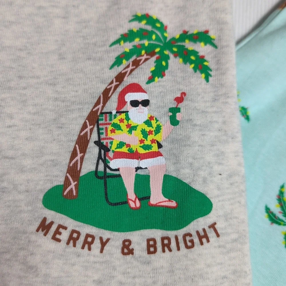 Old Navy‎ Kids Unisex  XL(12) Santa On Beach LG Sleeve Christmas Beach PJ's 384